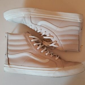 Women's Van's Sk8 hi pink with gold zip backs